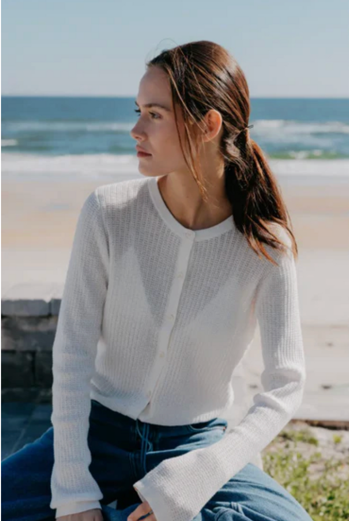 ADA POINTELLE BUTTON DOWN L/S CARDIGAN