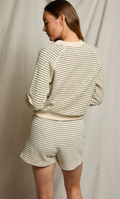 ALEXI FRENCH TERRY STRIPE INSIDE OUT SWEATSHIRT