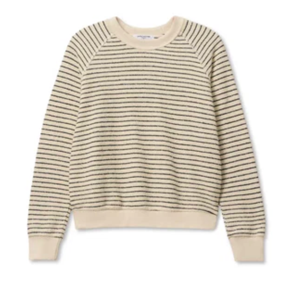 ALEXI FRENCH TERRY STRIPE INSIDE OUT SWEATSHIRT