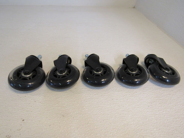 Amazon-Commercial-3-in-Transparent-Swivel-PU-Caster-Lot-of-5-Black-Max-65-lbs-234 3