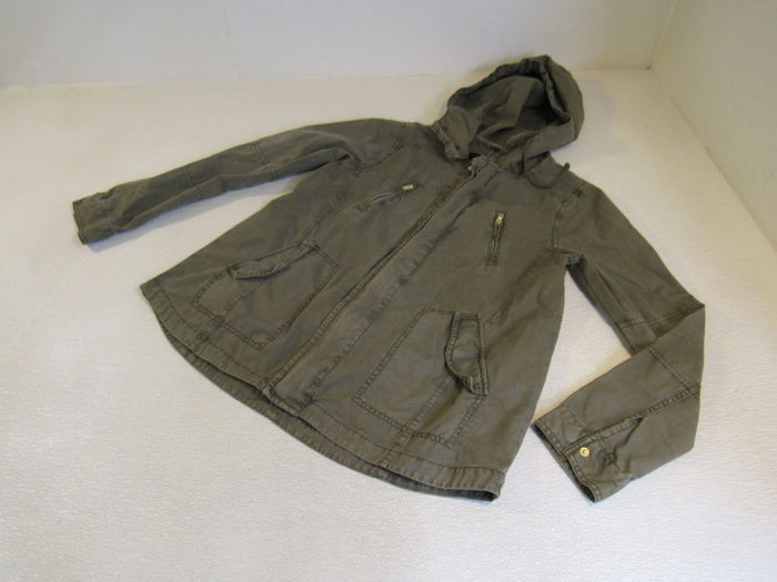 American-Eagle-Hooded-Jacket-Army-Green-Full-Zip-Female-Adult-Size-M-Solid-384 1