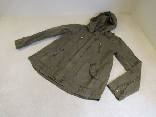 American-Eagle-Hooded-Jacket-Army-Green-Full-Zip-Female-Adult-Size-M-Solid-384 1