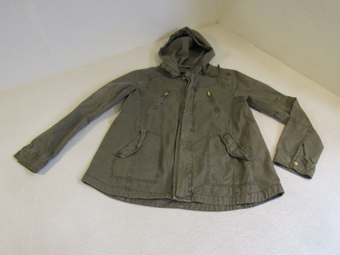 American-Eagle-Hooded-Jacket-Army-Green-Full-Zip-Female-Adult-Size-M-Solid-384 3