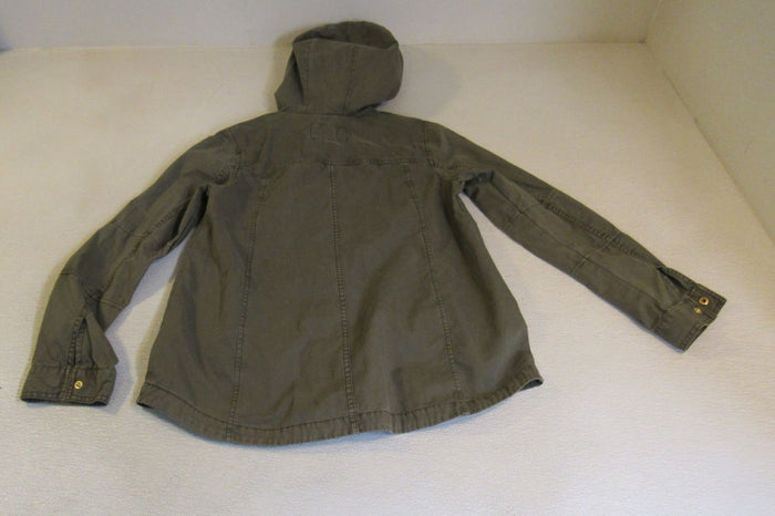 American-Eagle-Hooded-Jacket-Army-Green-Full-Zip-Female-Adult-Size-M-Solid-384 4