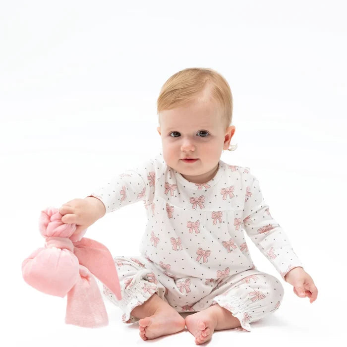 Angel Dear Bows and Hearts - Cuffed Sleeve Romper