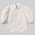 ANYA PUFF SLEEVE W/FRONT PLEAST IN SAND MICRO