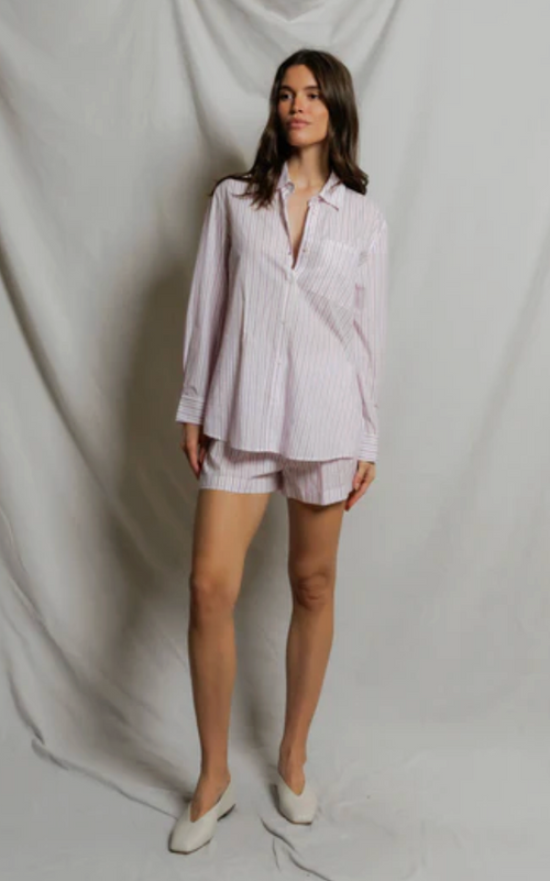 AVALON COTTON POPLIN SLIM FIT BUTTOWN DOWN IN ULTRAVIOLET STRIPE