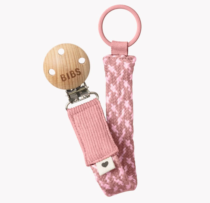 BIBS Pacifier Clip - Dusty Pink/Baby Pink - Size 1 (0-6M)
