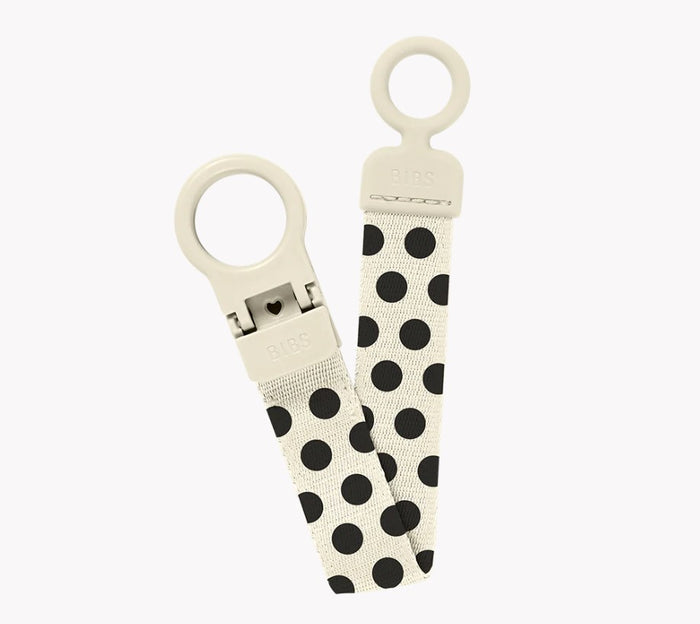 BIBS STUDIO Pacifier Clip Loop Polka - Ivory/Black