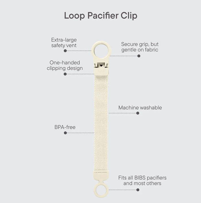 BIBS STUDIO Pacifier Clip Loop Polka - Ivory/Black