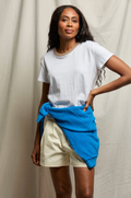 BILLIE RINGER TEE IN WHITE/MOCHA