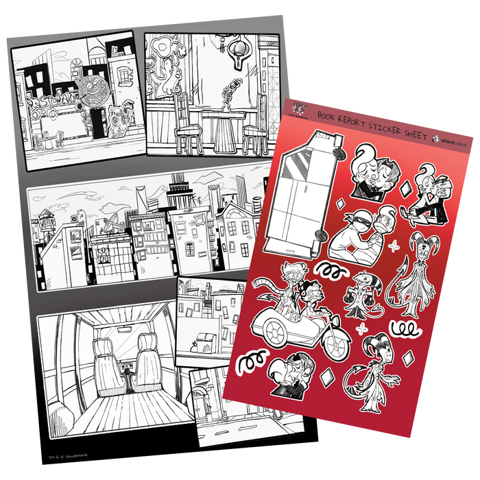 Book Report Drawings Poster Print W/Sticker Sheet *LIMITED STOCK*