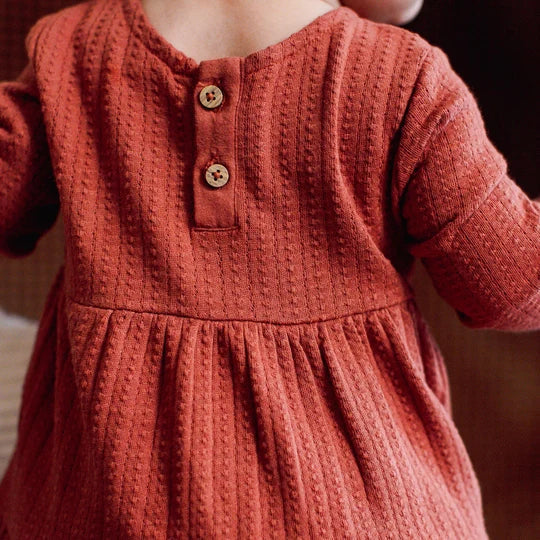 Burts Bees Dotted Rib Sequoia Bark Dress