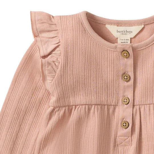Burts Bees Ribbed Pointelle Jumpsuit