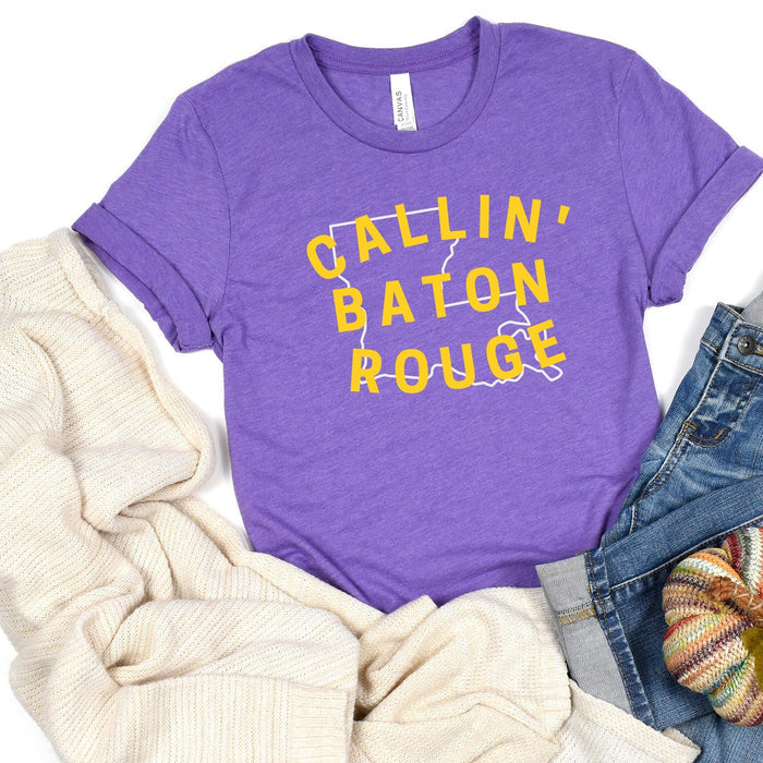 NolaCajun Callin Baton Rouge T-Shirt Back View Louisiana Cajun Apparel