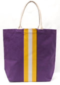 NolaCajun Campus Stripe Tote Bag Purple White Yellow Louisiana Tiger Spirit Tote New Orleans