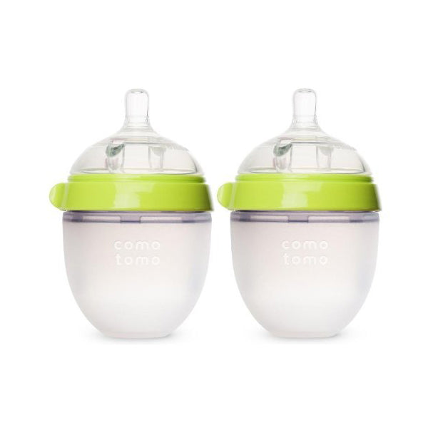 Comotomo Natural Feel Baby Bottle 5 oz - 2 pack - Green