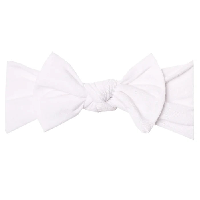Copper Pearl Knit Headband Bow - Dove