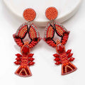NolaCajun Crawfish Beaded Earrings Louisiana Cajun Jewelry New Orleans Gift