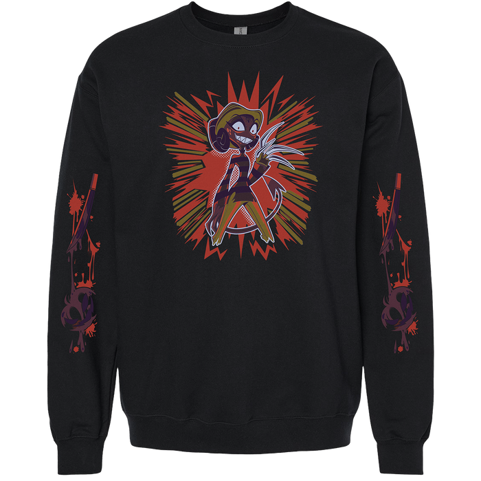 Crewneck Sweatshirt - Barbie Wire Halloween Slasher w/Printed Sleeves *LIMITED STOCK*