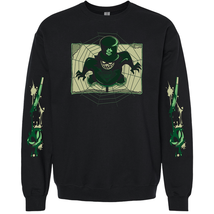 Crewneck Sweatshirt - Mammon Halloween Slasher w/Printed Sleeves *LIMITED STOCK*