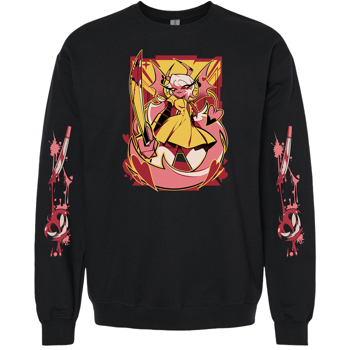 Crewneck Sweatshirt - Verosika Halloween Slasher w/Printed Sleeves *LIMITED STOCK*