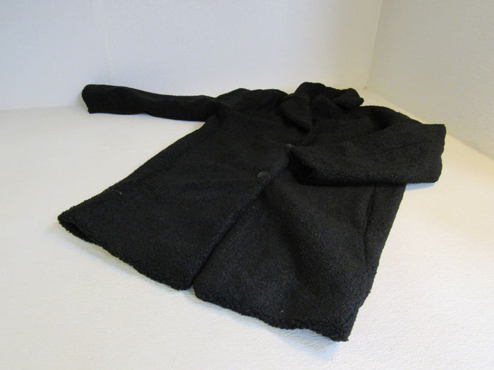 Teddy-Bear-Fleece-Oversized-Fit-Lapel-Jacket-Black-Female-Adult-Size-S-594 1