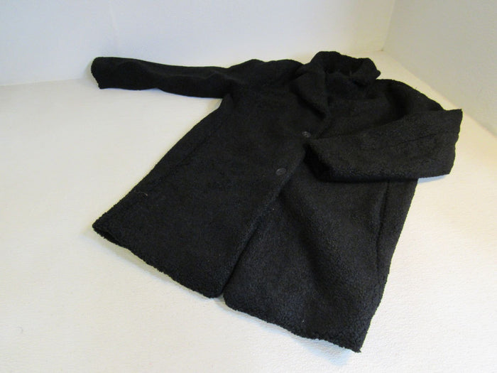 Teddy-Bear-Fleece-Oversized-Fit-Lapel-Jacket-Black-Female-Adult-Size-S-594 2