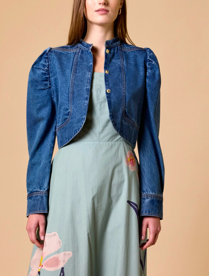 DAMIEN DENIM JACKET IN MEDIUM DENIM