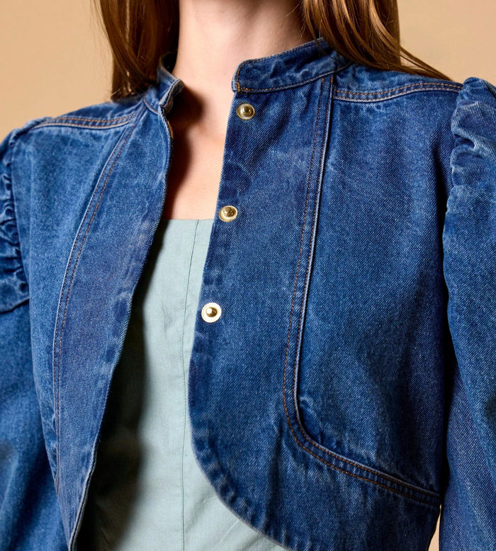 DAMIEN DENIM JACKET IN MEDIUM DENIM