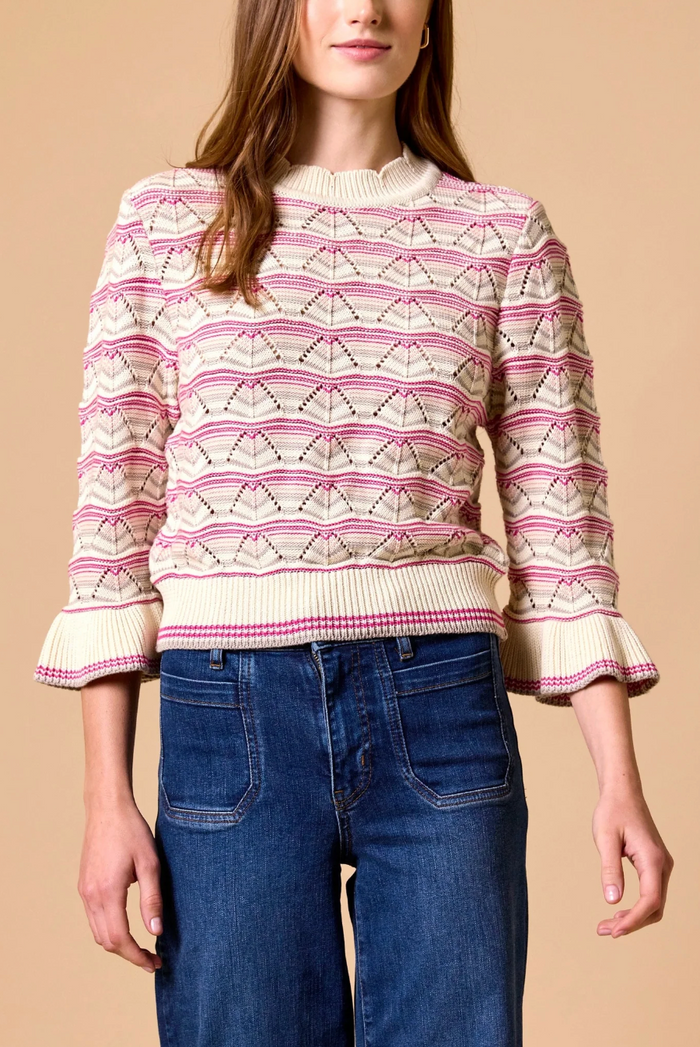 DEEDEE SWEATER IN IVORY MULTI