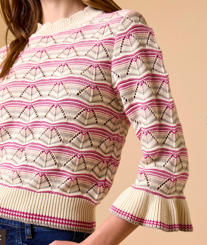 DEEDEE SWEATER IN IVORY MULTI
