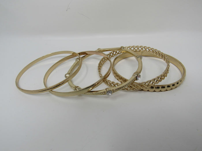 Designer-Bangle-Bracelet-Set-of-5-Copper-Clear-Gemstones-Female-Adult-548 3