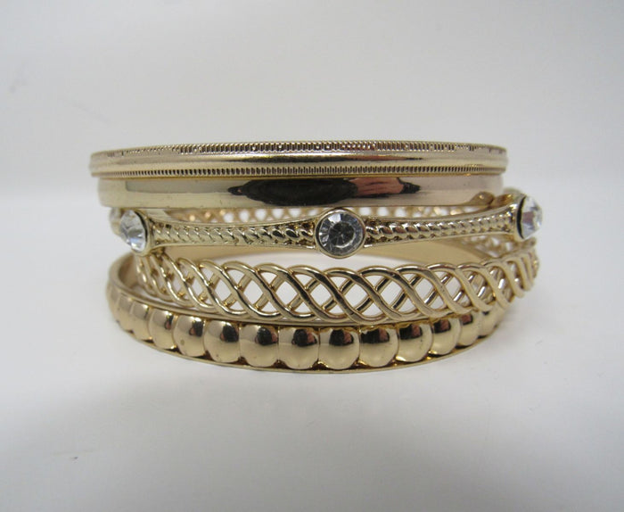 Designer-Bangle-Bracelet-Set-of-5-Copper-Clear-Gemstones-Female-Adult-548 4
