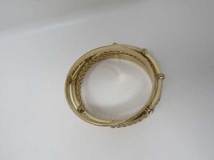 Designer-Bangle-Bracelet-Set-of-5-Copper-Clear-Gemstones-Female-Adult-548 6