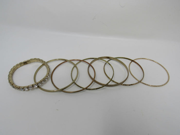 Designer-Bangle-Bracelet-Set-of-7-Gold-Clear-Gemstones-Female-Adult-544 3