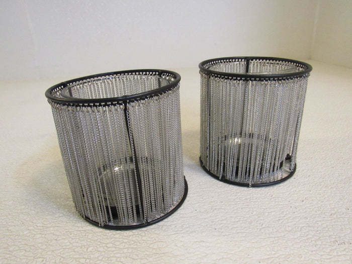 Designer-Candle-Holder-Set-of-2-Metal-Fringe-Chain-160-011923-160 1