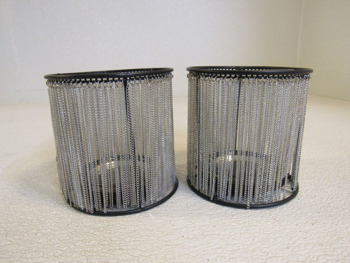 Designer-Candle-Holder-Set-of-2-Metal-Fringe-Chain-160-011923-160 3
