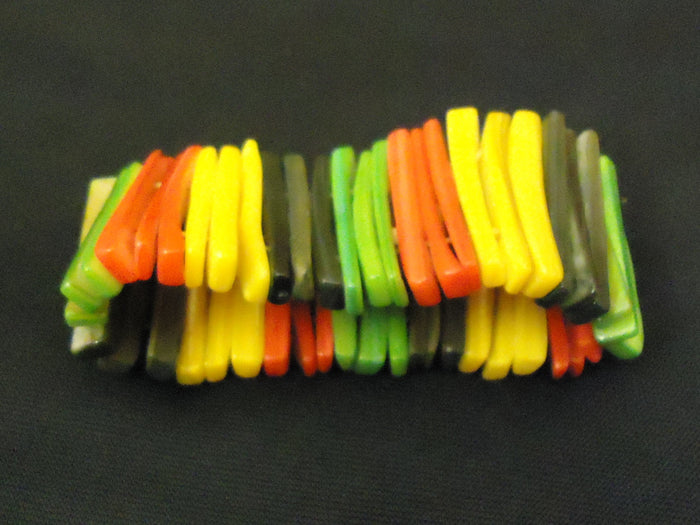 designer-fashion-bracelet-starnd-string-plastic-female-adult-yellow-green-red-preowned 2
