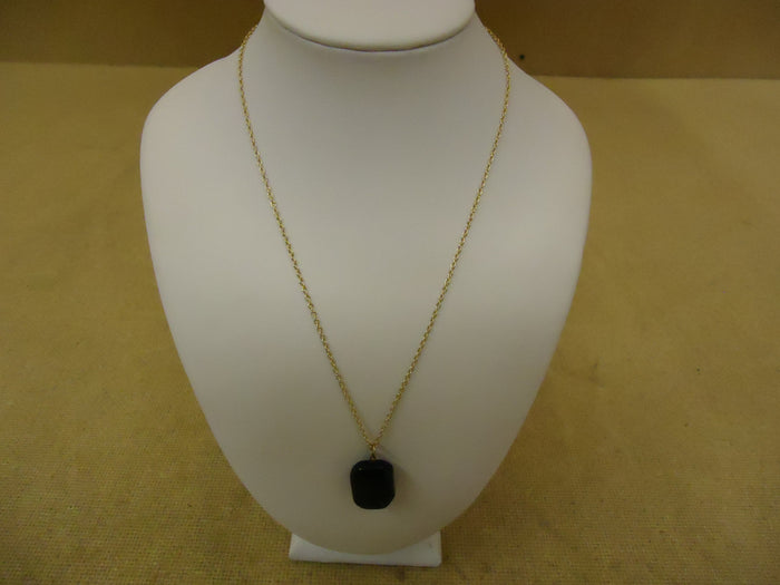 designer-fashion-necklace-17-20in-l-drop-dangle-chain-female-adult-golds-blacks-preowned 1