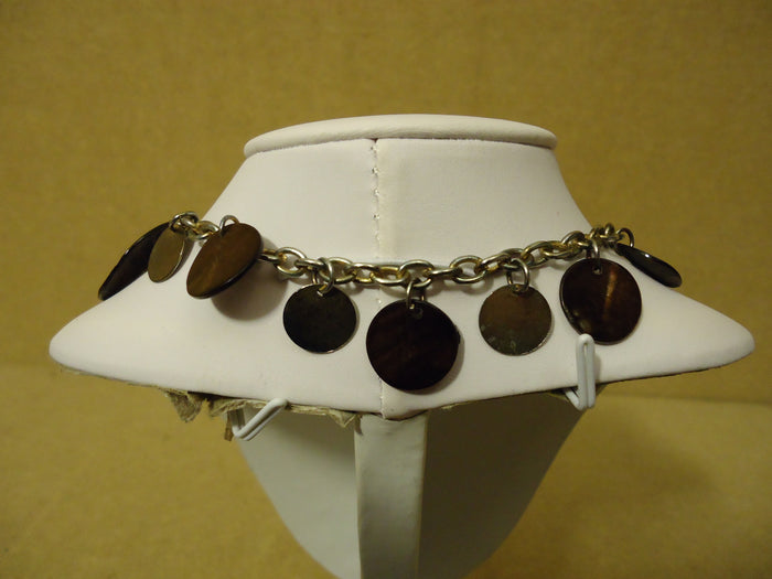 designer-fashion-necklace-18in-l-drop-dangle-metal-female-adult-golds-browns-preowned 3