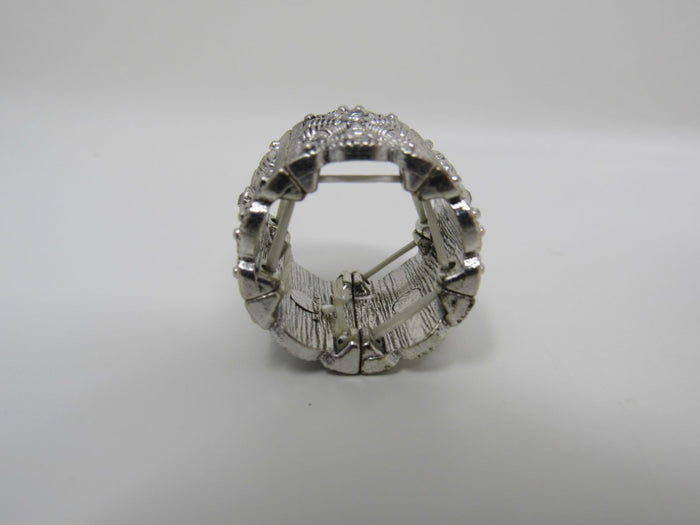 Designer-Fashion-Ring-Silver-Small-Clear-Gems-Female-Adult-Size-6-Floral-458 3