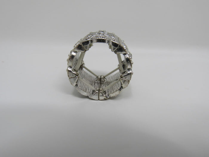 Designer-Fashion-Ring-Silver-Small-Clear-Gems-Female-Adult-Size-6-Floral-458 6
