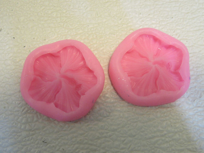 Designer-Flower-Molds-Lot-of-2-2in-x-2in-Pink-Rubber-174 3