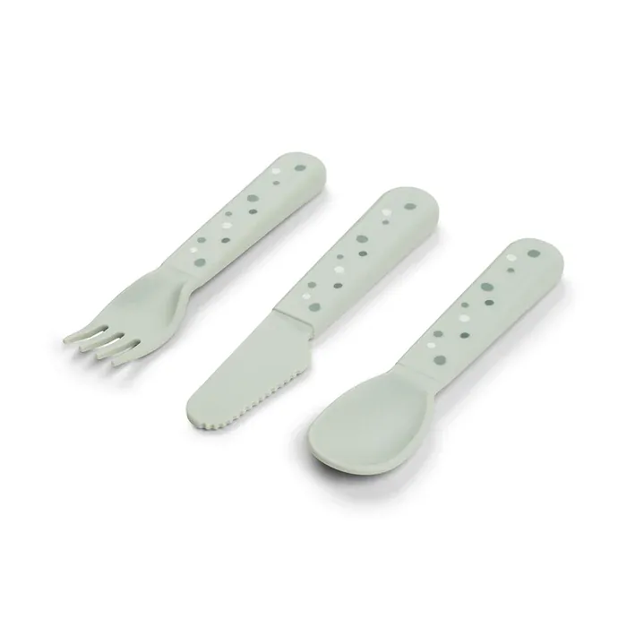 Done By Deer - Foodie cutlery set Happy dots (Green)