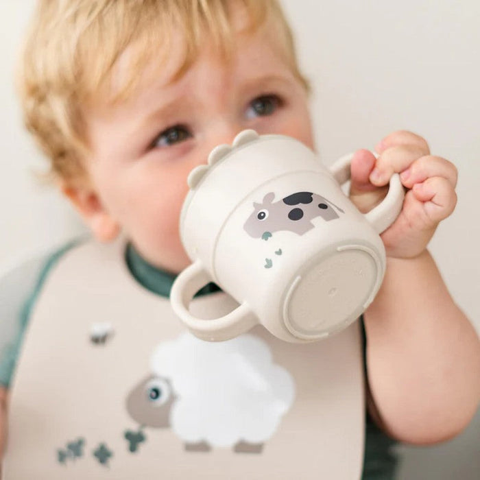 Done by Deer - Foodie spout cup Tiny farm Sand