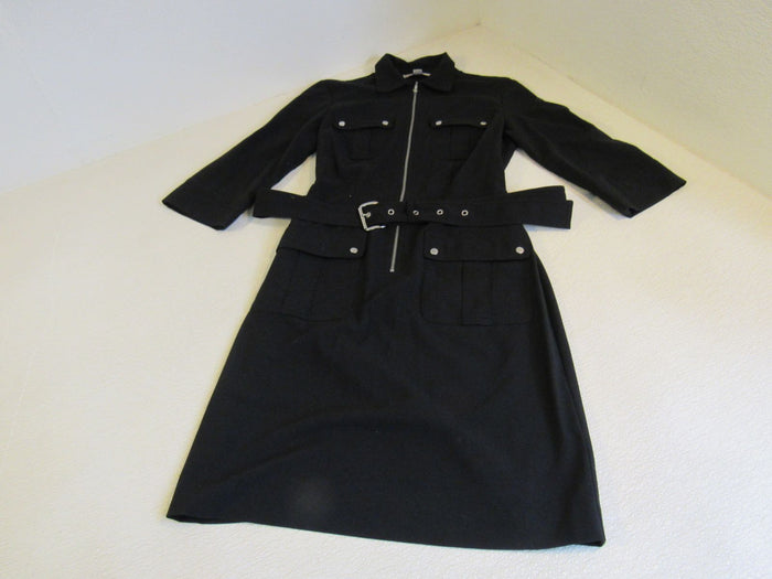 Michael-Kors-Dress-Black-Zip-Up-Female-Adult-Size-S-Solid-388 1