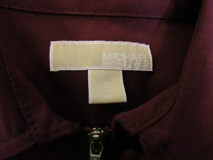 Michael-Kors-Dress-Maroon-Zip-Up-Female-Adult-Size-S-Solid-390 6