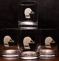 NolaCajun Duck Rocks Glass Gift Set Louisiana Cajun Barware New Orleans