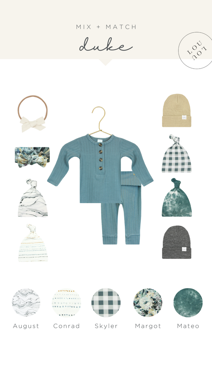 Duke Ribbed Newborn Hat Bundle (Gown)